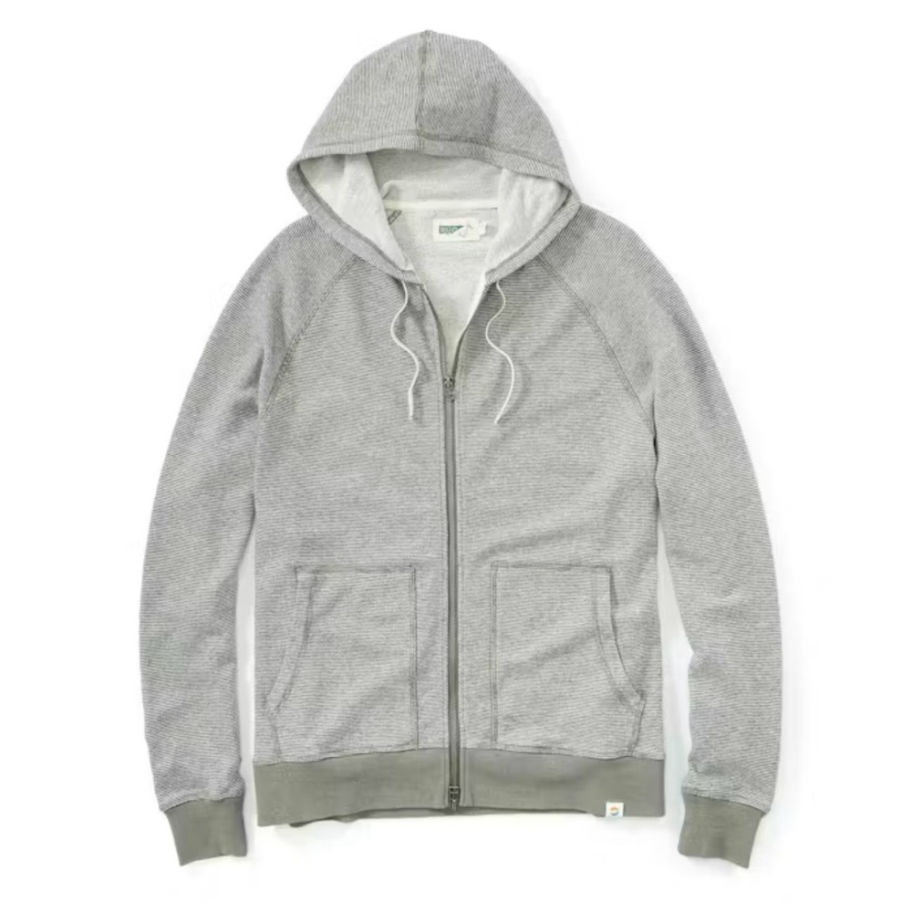 Wellen  Men's Light Gray/Green  Zip-Up Sweater Size: Medium